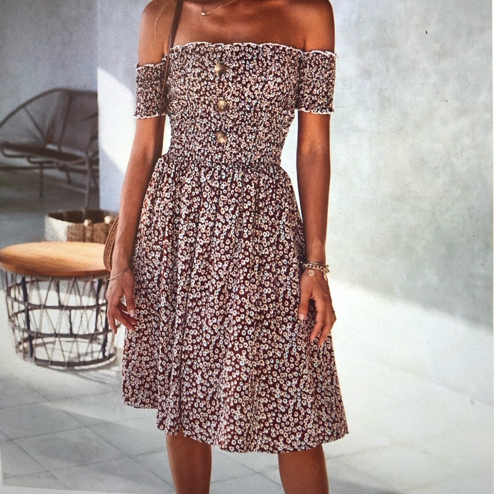 Off the shoulder floral summer dress